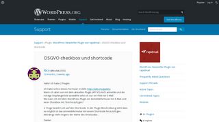 
                            6. DSGVO checkbox und shortcode | WordPress.org