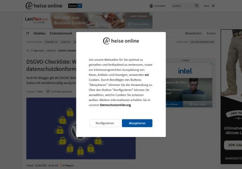 
                            11. DSGVO-Checkliste: WordPress datenschutzkonform einsetzen | heise ...