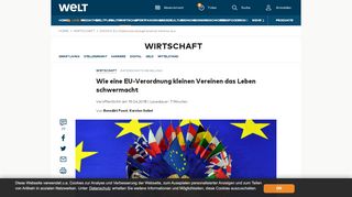 
                            10. DSGVO: EU-Datenschutzregel bremst Vereine aus - WELT