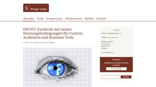 
                            4. DSGVO: Facebook mit neuen Nutzungsbedingungen für Custom ...