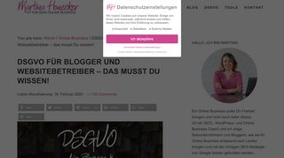 
                            5. DSGVO für Blogger und Websitebetreiber - das musst Du wissen!