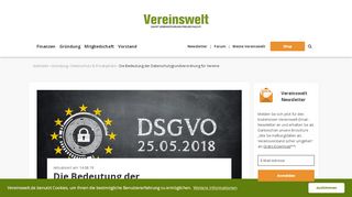 
                            7. DSGVO für Vereine - Die Bedeutung der ... - Vereinswelt.de