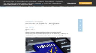 
                            8. DSGVO und die Folgen für CRM-Systeme - Springer Professional
