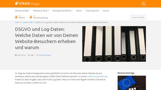 
                            8. DSGVO und Log-Daten: Welche Daten wir von Deinen ... - Strato AG