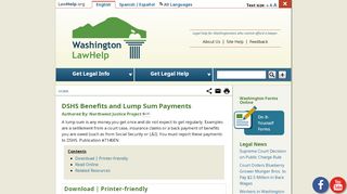 
                            13. DSHS Benefits and Lump Sum Payments | WashingtonLawHelp.org ...