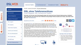 
                            8. DSL ohne Telefon: Alle Details zu DSL ohne ... - DSLWeb
