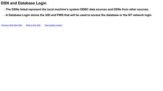 
                            7. DSN and Database Login