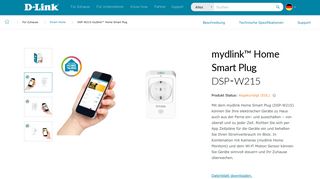 
                            4. DSP W215 mydlink™ Home Smart Plug | D-Link Deutschland