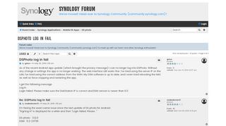 
                            6. DSPhoto log in fail - Synology Forum