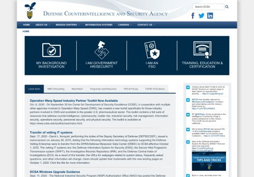 
                            5. DSS / National Industrial Security Program (NISP) Central Access ...