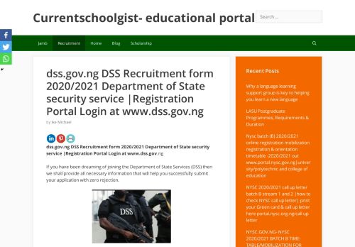 
                            3. dss.gov.ng DSS Recruitment form 2019/2020 Department of State ...