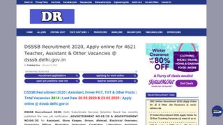 
                            6. DSSSB Recruitment 2019, Apply Online for 468 LDC, Assistant ...