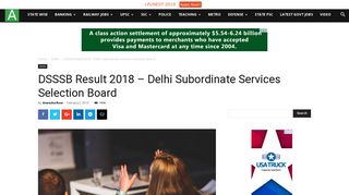 
                            7. DSSSB Result 2018 – Delhi Subordinate Services Selection Board ...