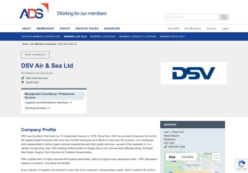 
                            11. DSV Air & Sea Ltd - Our Member Companies - ADS Group
