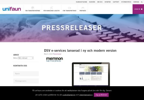 
                            11. DSV e-services lanserad i ny och modern version - Unifaun