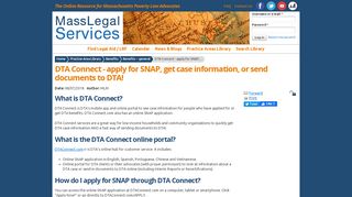 
                            13. DTA Connect - apply for SNAP, get case information, or send ...