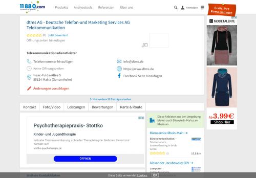 
                            10. ▷ dtms AG - Deutsche Telefon-und Marketing Services AG ...