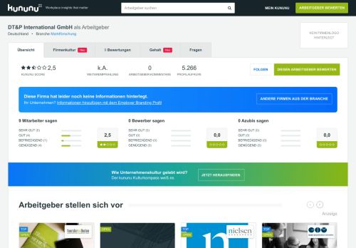
                            9. DT&P International als Arbeitgeber: Gehalt, Karriere, Benefits | kununu