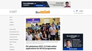 
                            12. DU admissions 2017: 3.2 lakh online applications for 60 UG ...