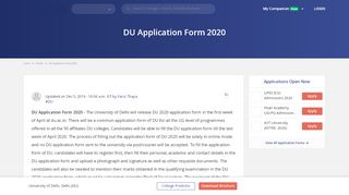 
                            6. DU Application Form 2019, Registration - Apply here - Universities