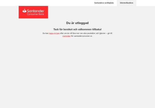 
                            2. Du är nu utloggad - Santander Consumer Bank