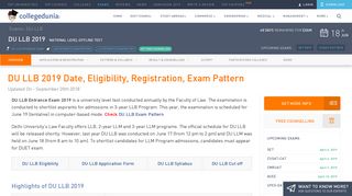 
                            7. DU LLB 2019 Entrance Exam Dates, Eligibility, Application Form, Pattern