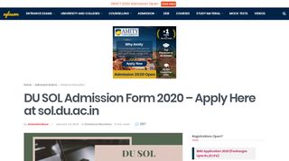 
                            2. DU SOL Admission Form 2018-19 Online – sol.du.ac.in (Apply / Login)