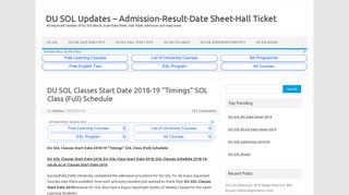 
                            12. DU SOL Classes Start Date 2018-19 “Timings” SOL Class (Full ...