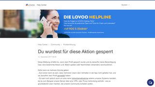 
                            7. Du wurdest für diese Aktion gesperrt - Help Center - LOVOO