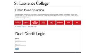 
                            3. Dual Credit Login: St. Lawrence College