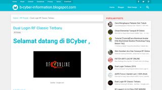 
                            7. Dual Login RF Classic Terbaru - B'Cyber Information