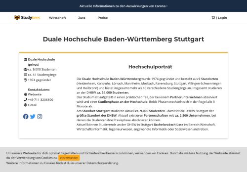 
                            9. Duale Hochschule Baden-Württemberg Stuttgart - Studiengänge und ...