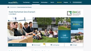 
                            10. Duale Hochschule Gera-Eisenach - 138 Bewertungen zum Studium