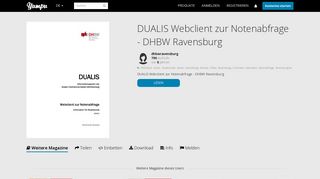 
                            9. DUALIS Webclient zur Notenabfrage - DHBW Ravensburg - Yumpu
