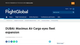 
                            13. DUBAI: Maximus Air Cargo eyes fleet expansion - FlightGlobal