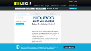 
                            9. Dubco Credit Union Limited Jobs and Reviews on Irishjobs.ie