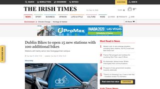 
                            7. Dublin Bikes to open 15 new stations with 100 additional bikes