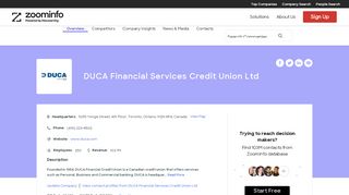 
                            13. DUCA Financial Services Credit Union Ltd | ZoomInfo.com