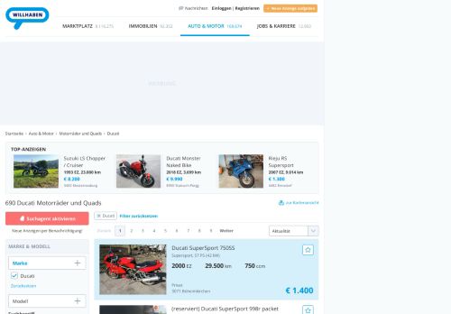 
                            13. Ducati Motorrad gebraucht oder neu kaufen - willhaben