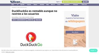 
                            11. DuckDuckGo es rentable aunque no rastree a los usuarios | Silicon