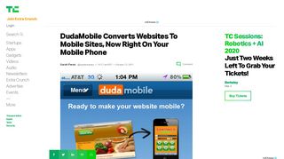 
                            11. DudaMobile Converts Websites To Mobile Sites, Now Right On Your ...