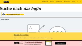 
                            2. Duden | Suchen | das login