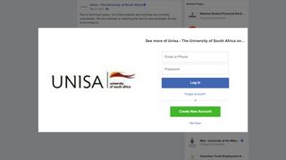 
                            6. Due to technical issues, the Unisa... - Unisa - The University of South ...