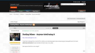 
                            6. Dueling Mixes - Anyone tried/using it | Cakewalk Forums