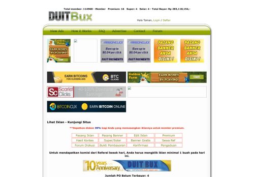 
                            2. DuitBux- Lihat & Klik Iklan