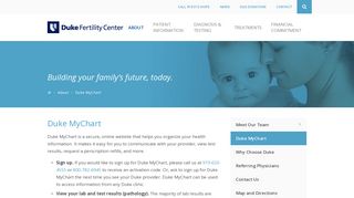 
                            9. Duke MyChart | Duke Fertility Center
