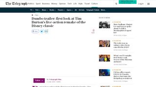 
                            6. Dumbo trailer: first look at Tim Burton's live-action remake of the ...