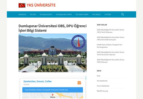 
                            6. Dumlupınar Üniversitesi OBS, DPU Öğrenci İşleri Bilgi Sistemi – YKS ...