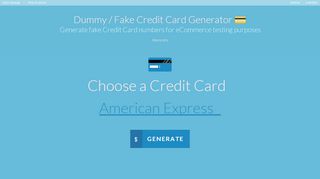 
                            10. Dummy / Fake Credit Card Generator - Saijo George