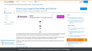
                            7. Dummy Log in page for Plain HTML and CSS site - Stack Overflow